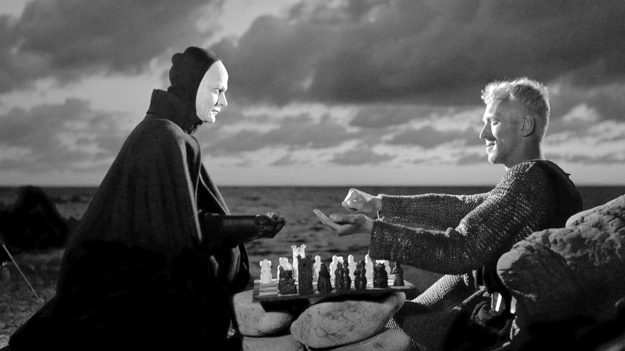 Un fotogramma dal film "Il settimo sigillo"